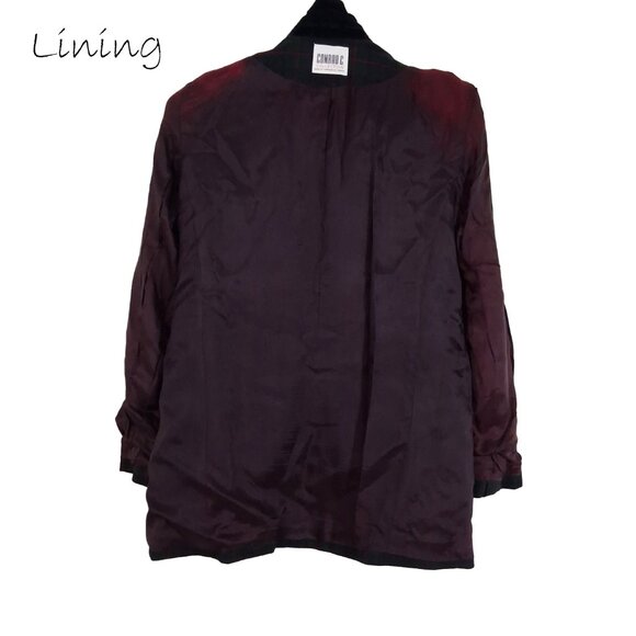 Vintage Green Wool Plaid Blazer Velvet CONRAD C Academia Preppy Gold Buttons - Picture 13 of 13